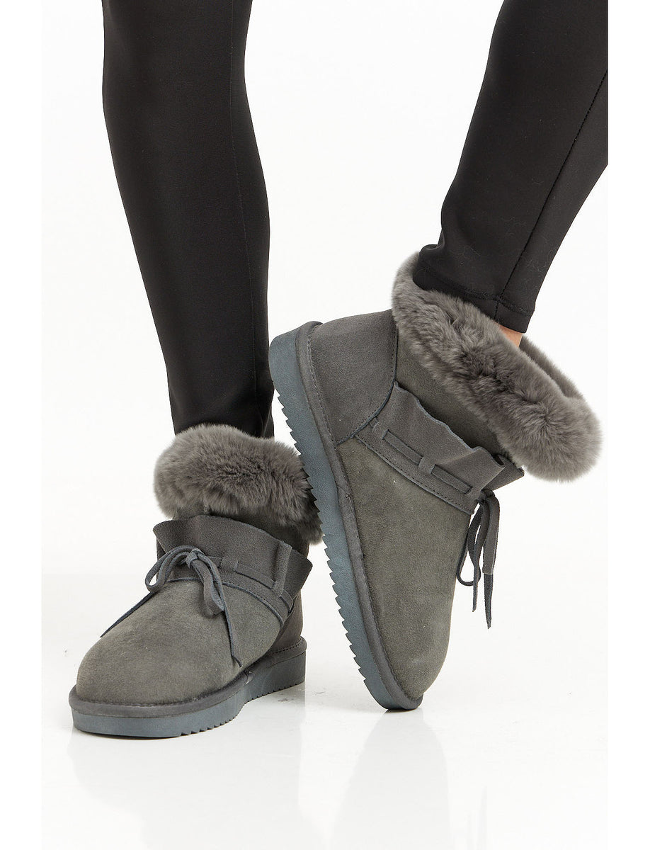 Lambskin ankle boots grey