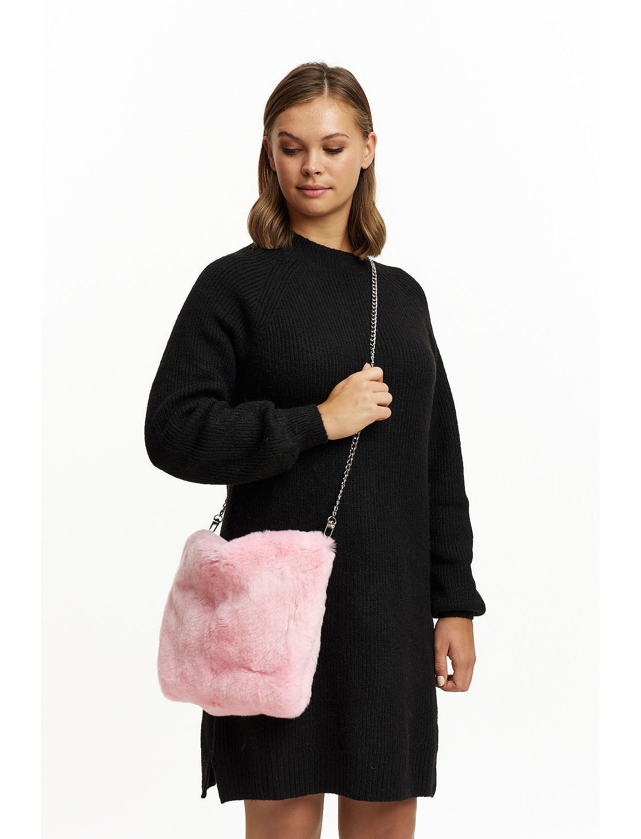 Handtasche aus Fell - pink