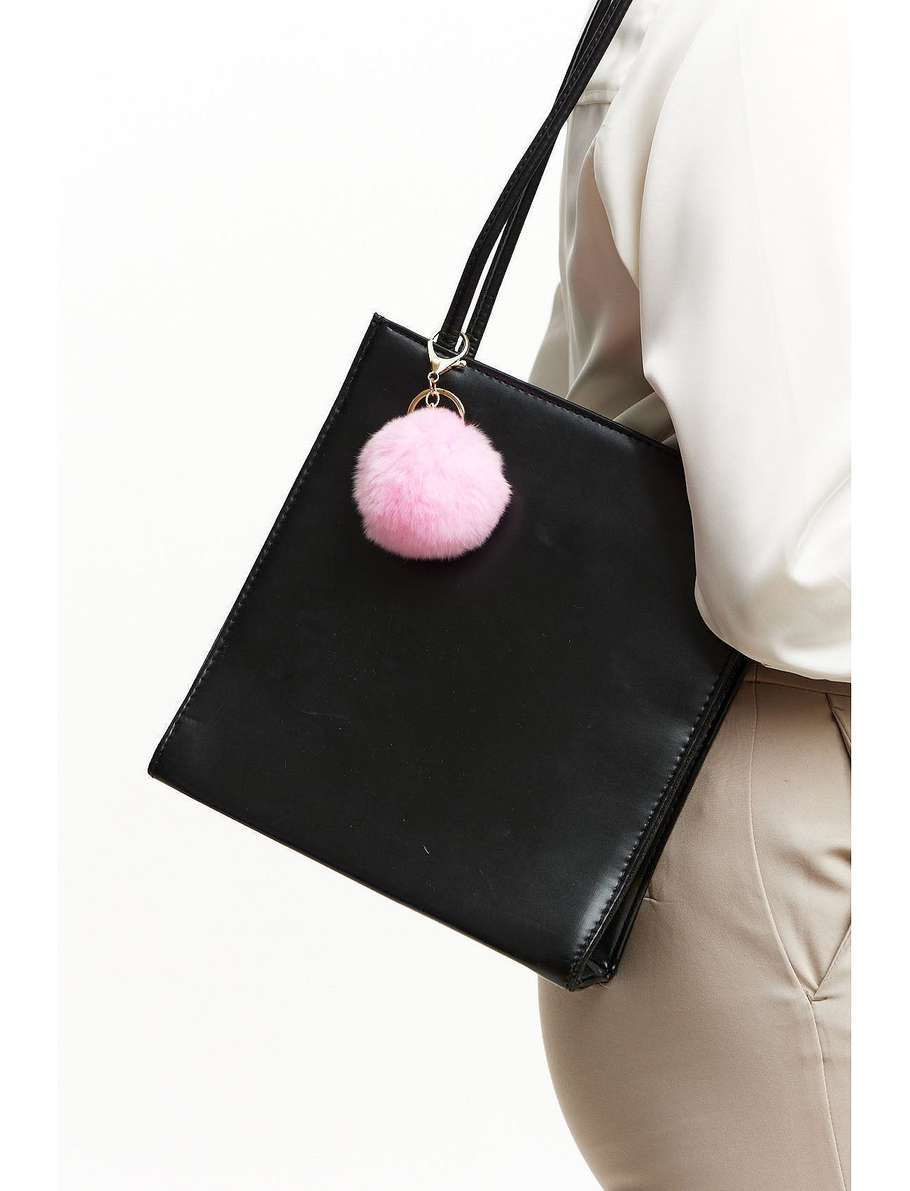 Handtaschenanhänger aus Fell pink