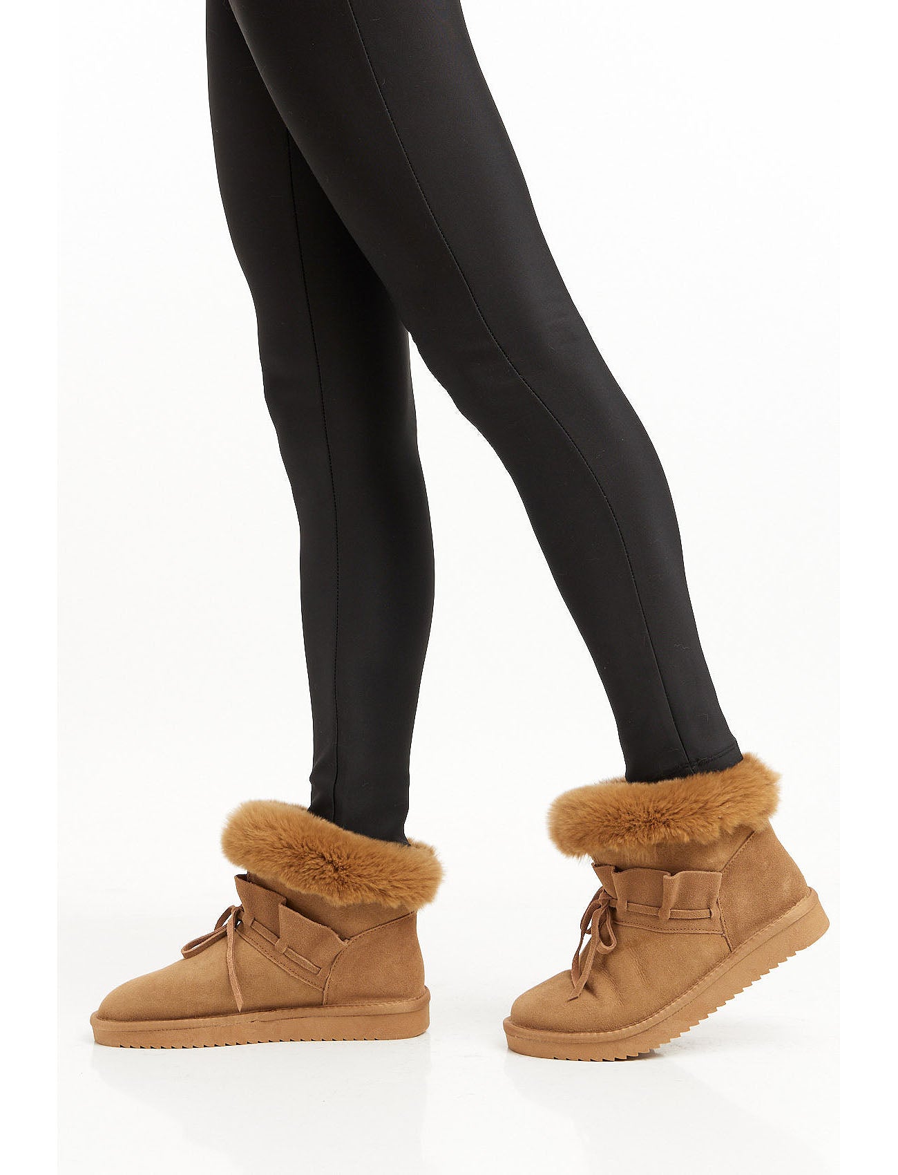 Lambskin ankle boots - camel