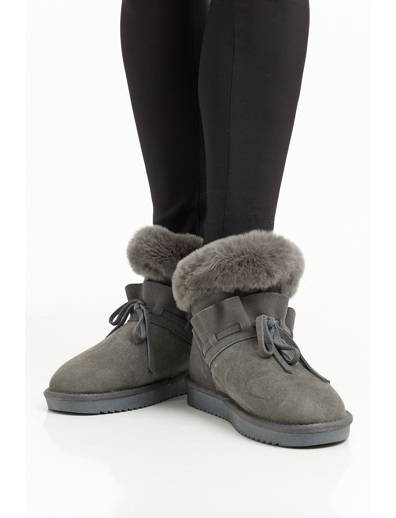 Lambskin ankle boots - grey