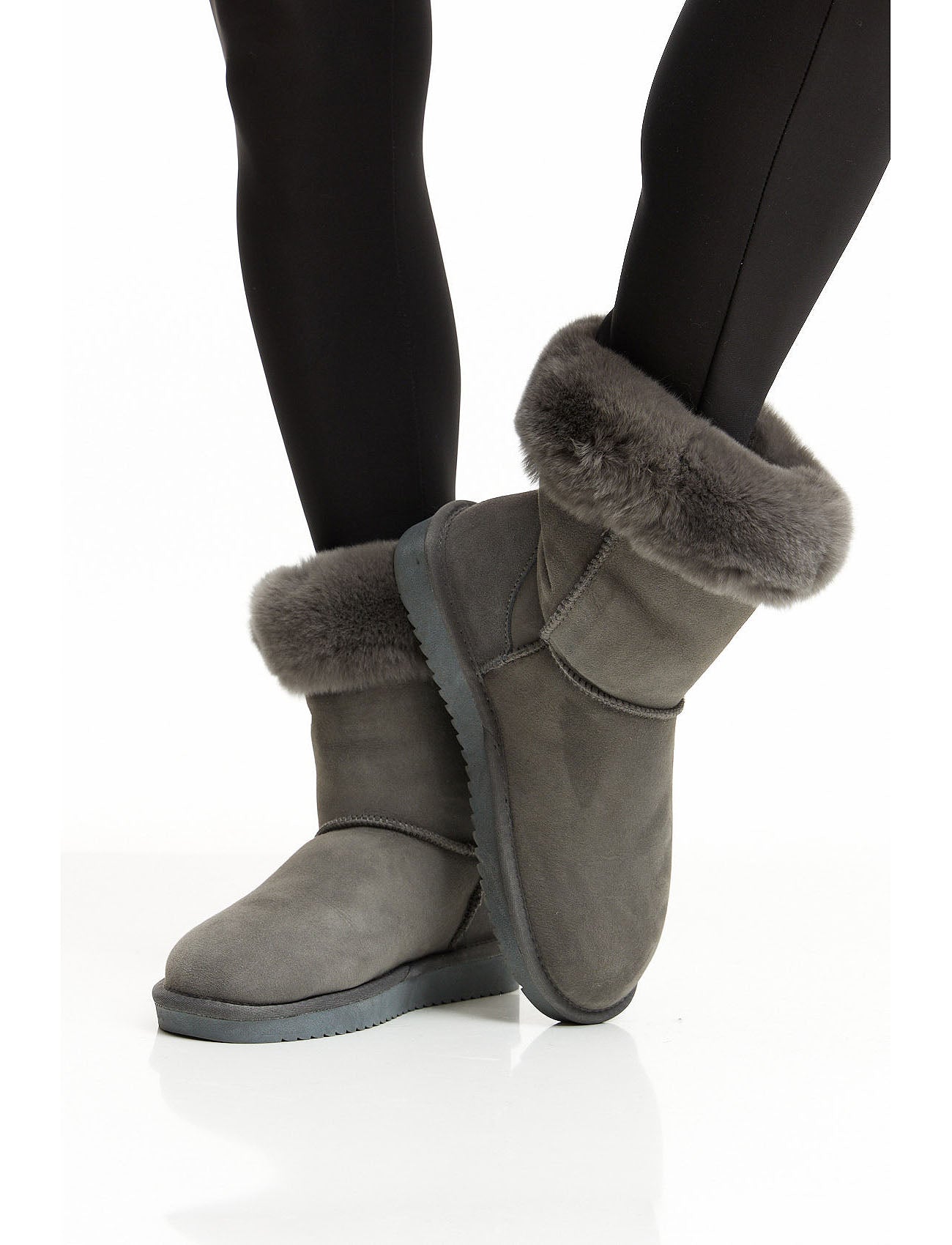Lambskin boots - grey
