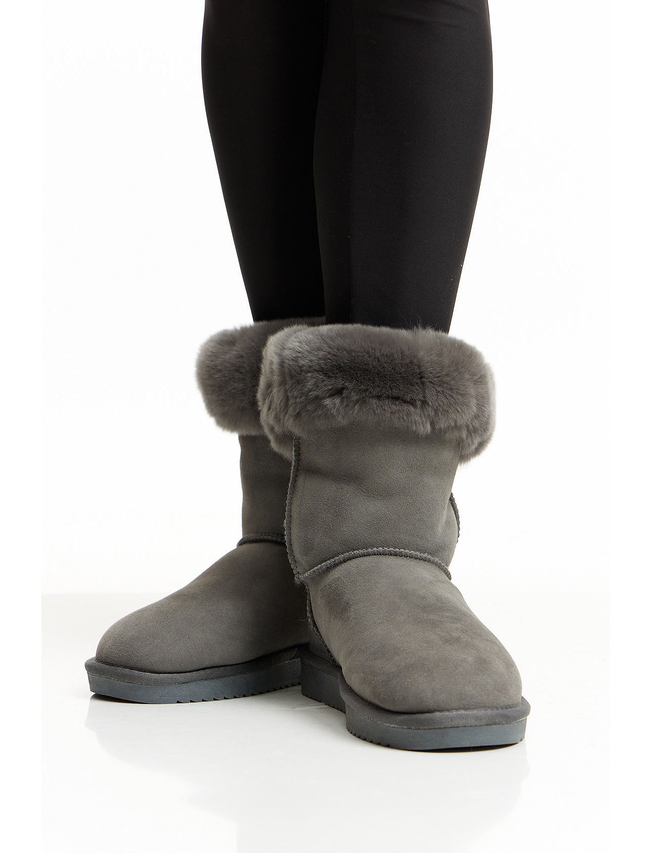 Lambskin boots - grey
