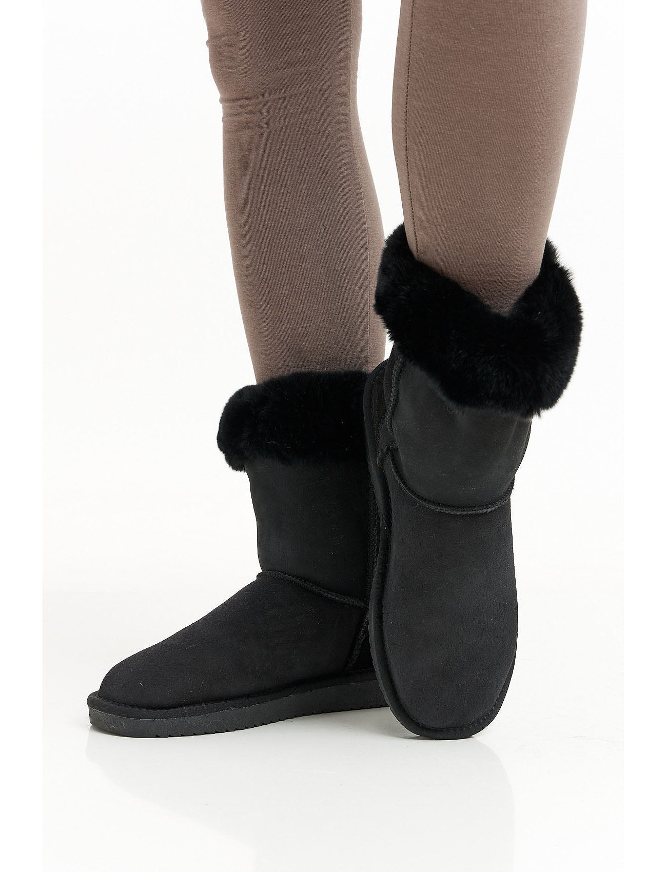 Lambskin boots - black