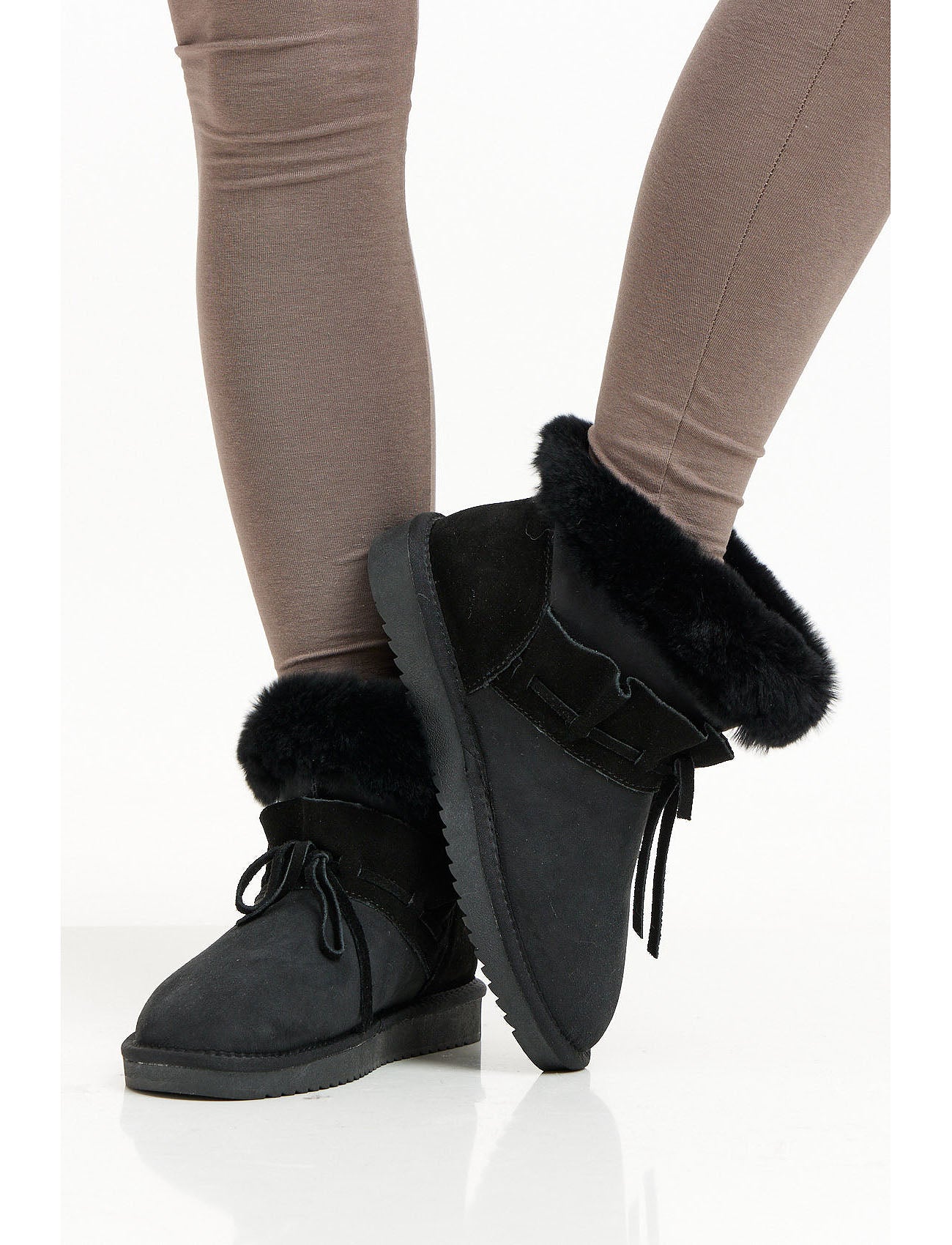 Lambskin ankle boots - black