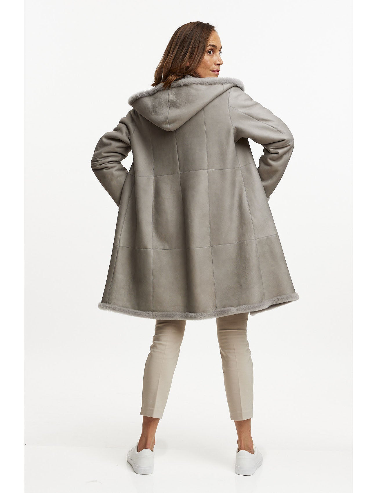 Merino lambskin jacket reversible 2in1 - light grey
